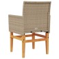 vidaXL Sillas de jardín con cojín 2 uds ratán PE beige y madera acacia vidaXL Sillas de jardín con cojín 2 uds ratán PE beige y madera acacia