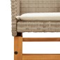 vidaXL Sillas de jardín con cojín 2 uds ratán PE beige y madera acacia vidaXL Sillas de jardín con cojín 2 uds ratán PE beige y madera acacia