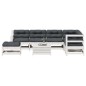 vidaXL Set muebles jardín con cojines 8 pzas madera maciza pino blanco vidaXL Set muebles jardín con cojines 8 pzas madera maciza pino blanco