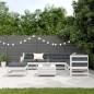 vidaXL Set muebles jardín con cojines 8 pzas madera maciza pino blanco vidaXL Set muebles jardín con cojines 8 pzas madera maciza pino blanco