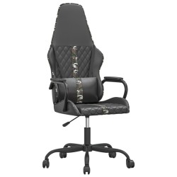 vidaXL Silla gaming cuero sintético negro y camuflaje