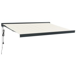 vidaXL Toldo retráctil aluminio y tela color crema 3,5x2,5 m