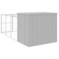 vidaXL Caseta perros corral acero galvanizado gris claro 214x457x181cm
