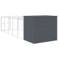 vidaXL Caseta perros con corral acero galvanizado gris 214x661x181 cm