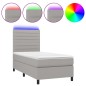 vidaXL Cama box spring colchón y luces LED tela gris claro 80x200 cm vidaXL Cama box spring colchón y luces LED tela gris claro 80x200 cm