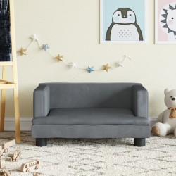 vidaXL Sofá para niños de terciopelo gris oscuro 60x40x30 cm