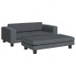 vidaXL Sofá para niños y reposapiés terciopelo gris oscuro 100x50x30cm vidaXL Sofá para niños y reposapiés terciopelo gris oscuro 100x50x30cm