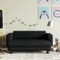 vidaXL Sofá para niños y reposapiés cuero sintético negro 100x50x30 cm vidaXL Sofá para niños y reposapiés cuero sintético negro 100x50x30 cm