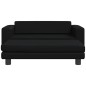 vidaXL Sofá para niños y reposapiés cuero sintético negro 100x50x30 cm vidaXL Sofá para niños y reposapiés cuero sintético negro 100x50x30 cm