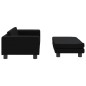 vidaXL Sofá para niños y reposapiés cuero sintético negro 100x50x30 cm vidaXL Sofá para niños y reposapiés cuero sintético negro 100x50x30 cm