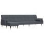 vidaXL Sofá cama en forma de L terciopelo gris oscuro 271x140x70 cm vidaXL Sofá cama en forma de L terciopelo gris oscuro 271x140x70 cm