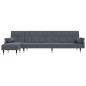 vidaXL Sofá cama en forma de L terciopelo gris oscuro 271x140x70 cm vidaXL Sofá cama en forma de L terciopelo gris oscuro 271x140x70 cm
