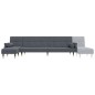 vidaXL Sofá cama en forma de L terciopelo gris oscuro 271x140x70 cm vidaXL Sofá cama en forma de L terciopelo gris oscuro 271x140x70 cm