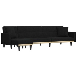 vidaXL Sofá cama en forma de L tela negro 275x140x70 cm