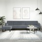 vidaXL Sofá cama en forma de L terciopelo gris oscuro 260x140x70 cm vidaXL Sofá cama en forma de L terciopelo gris oscuro 260x140x70 cm