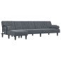 vidaXL Sofá cama en forma de L terciopelo gris oscuro 260x140x70 cm vidaXL Sofá cama en forma de L terciopelo gris oscuro 260x140x70 cm