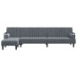 vidaXL Sofá cama en forma de L terciopelo gris oscuro 260x140x70 cm vidaXL Sofá cama en forma de L terciopelo gris oscuro 260x140x70 cm