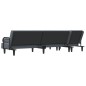 vidaXL Sofá cama en forma de L terciopelo gris oscuro 260x140x70 cm vidaXL Sofá cama en forma de L terciopelo gris oscuro 260x140x70 cm