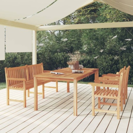 vidaXL Juego de comedor para jardín 4 piezas madera maciza de teca
