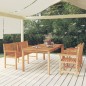 vidaXL Juego de comedor para jardín 4 piezas madera maciza de teca vidaXL Juego de comedor para jardín 4 piezas madera maciza de teca