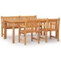 vidaXL Juego de comedor para jardín 4 piezas madera maciza de teca vidaXL Juego de comedor para jardín 4 piezas madera maciza de teca