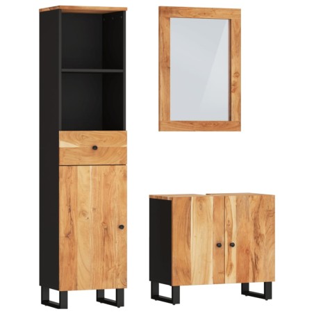 vidaXL Conjunto de muebles de baño 3 piezas madera maciza de acacia