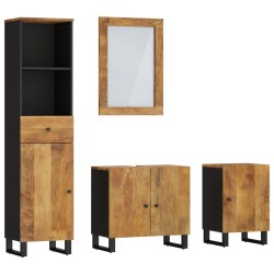 vidaXL Conjunto de muebles de baño 4 piezas madera maciza de mango