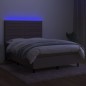 vidaXL Cama box spring colchón y luces LED tela gris taupe 140x200 cm vidaXL Cama box spring colchón y luces LED tela gris taupe 140x200 cm