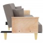 vidaXL Sofá cama con reposabrazos tela gris taupe vidaXL Sofá cama con reposabrazos tela gris taupe