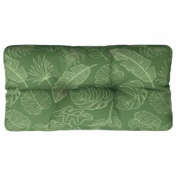 vidaXL Cojín para palés tela estampado de hojas 80x40x12 cm