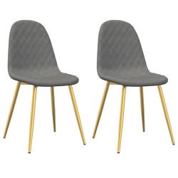 vidaXL Sillas de comedor 2 unidades terciopelo gris claro