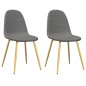 vidaXL Sillas de comedor 2 unidades terciopelo gris claro vidaXL Sillas de comedor 2 unidades terciopelo gris claro