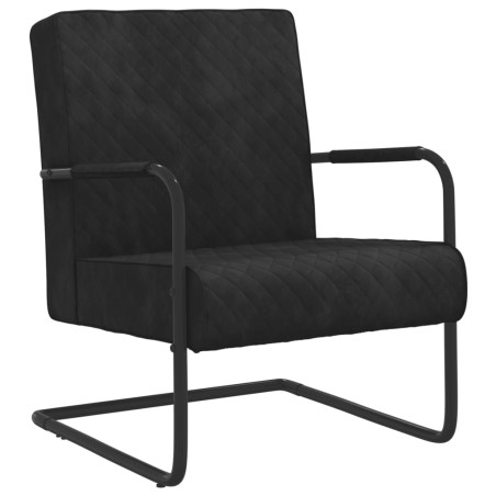 vidaXL Silla voladiza de terciopelo negro