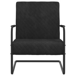 vidaXL Silla voladiza de terciopelo negro