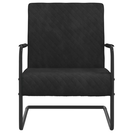 vidaXL Silla voladiza de terciopelo negro