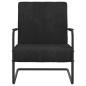 vidaXL Silla voladiza de terciopelo negro vidaXL Silla voladiza de terciopelo negro