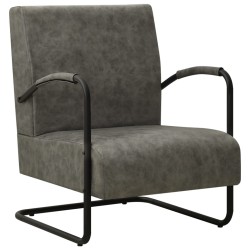 vidaXL Sillón de cuero sintético gris