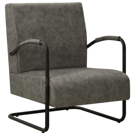 vidaXL Sillón de cuero sintético gris