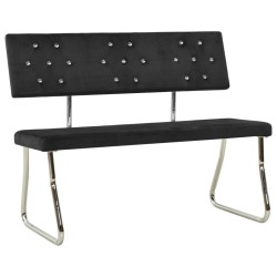 vidaXL Banco de terciopelo negro 110 cm