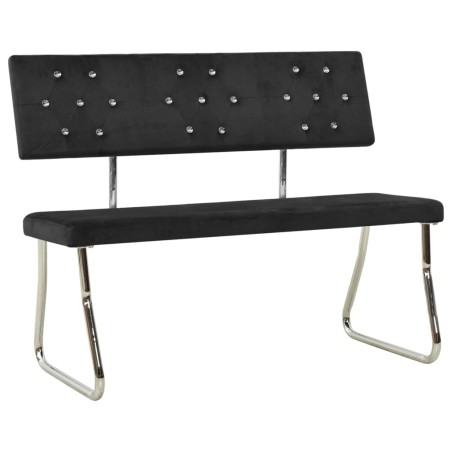 vidaXL Banco de terciopelo negro 110 cm