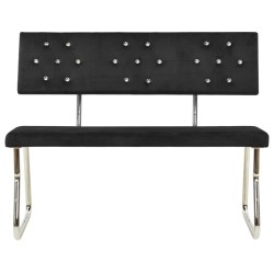 vidaXL Banco de terciopelo negro 110 cm