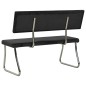 vidaXL Banco de terciopelo negro 110 cm vidaXL Banco de terciopelo negro 110 cm