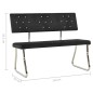 vidaXL Banco de terciopelo negro 110 cm vidaXL Banco de terciopelo negro 110 cm