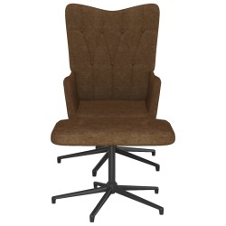 vidaXL Silla de relajación con reposapiés de tela marrón