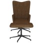 vidaXL Silla de relajación con reposapiés de tela marrón vidaXL Silla de relajación con reposapiés de tela marrón
