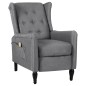 vidaXL Sillón de masaje reclinable de tela gris claro vidaXL Sillón de masaje reclinable de tela gris claro