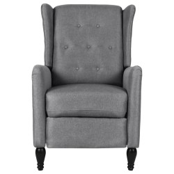 vidaXL Sillón de masaje reclinable de tela gris claro