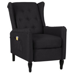 vidaXL Sillón de masaje reclinable de tela negro