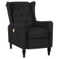 vidaXL Sillón de masaje reclinable de tela negro