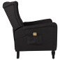 vidaXL Sillón de masaje reclinable de tela negro